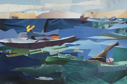 Melbourne artist Rebecca Jones - Artwork - Collage - On track