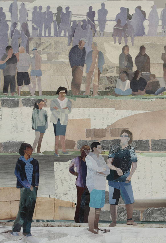 Melbourne artist Rebecca Jones - Artwork - Collage - Spectators