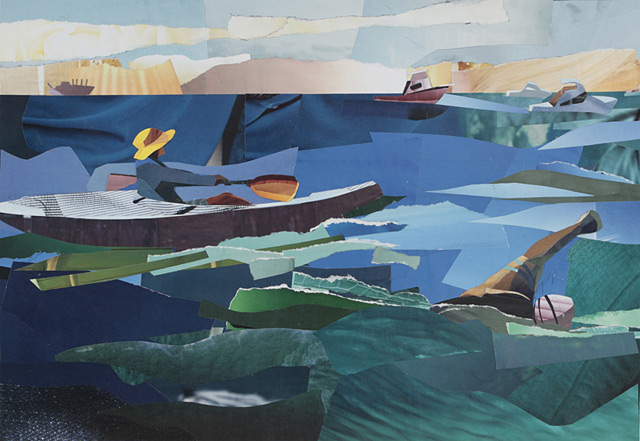 Melbourne artist Rebecca Jones - Artwork - Collage - On track