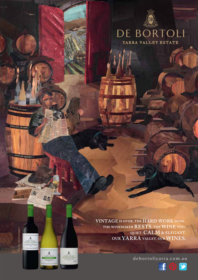 print ad campaign with collage by Melbourne artist Rebecca Jones