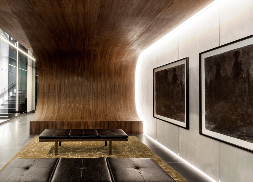 foyer with drawings by Melbourne artist Rebecca Jones