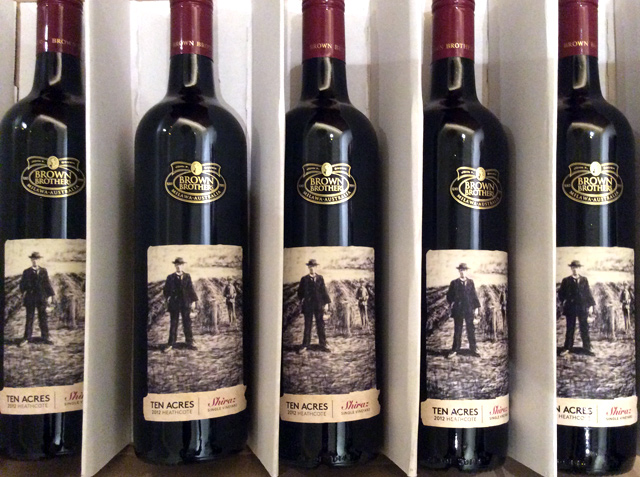 wine bottles with labels displaying a drawing by Melbourne artist Rebecca Jones