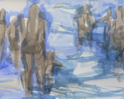 Melbourne artist Rebecca Jones - Artwork - Drawing - Coast - Morning Dip
