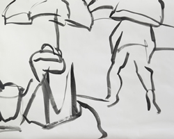 Melbourne artist Rebecca Jones - Artwork - Drawing - Coast - Setting up