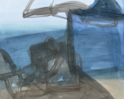 Melbourne artist Rebecca Jones - Artwork - Drawing - Coast - Umbrella I