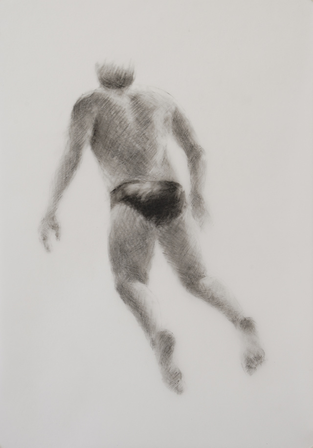 Melbourne artist Rebecca Jones - Artwork - Drawing - Swimming - Depth - Saturday Morning X