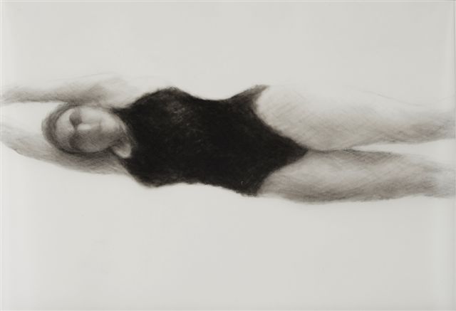 Melbourne artist Rebecca Jones - Artwork - Drawing - Swimming - Depth - Saturday Morning XV