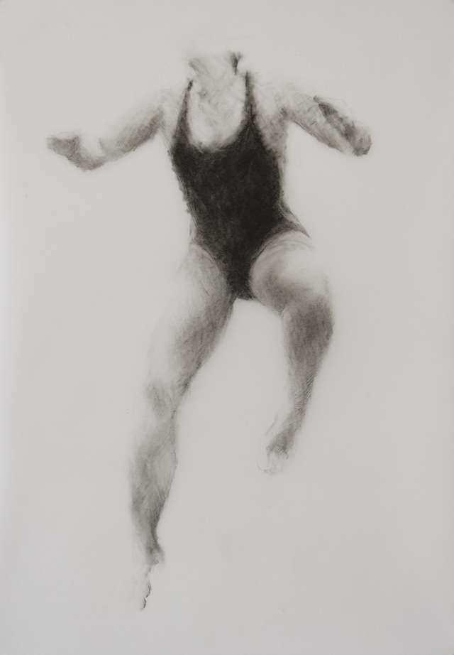 Melbourne artist Rebecca Jones - Artwork - Drawing - Swimming - Depth - Saturday Morning IX