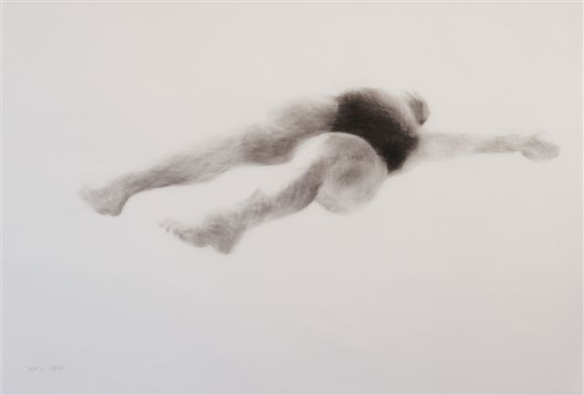 Melbourne artist Rebecca Jones - Artwork - Drawing - Swimming - Depth - Stretch