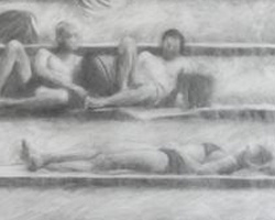 Melbourne artist Rebecca Jones - Artwork - Drawing - By the Pool I