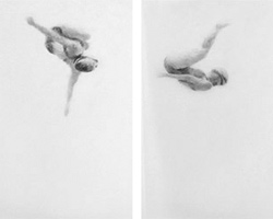 Melbourne artist Rebecca Jones - Artwork - Drawing - Swimming - Tumbleturn