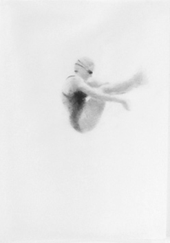 Melbourne artist Rebecca Jones - Artwork - Drawing - Swimming - Tumbleturn 1