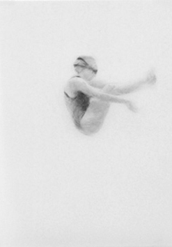 Melbourne artist Rebecca Jones - Artwork - Drawing - Swimming - Tumbleturn 11