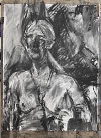 Melbourne artist Rebecca Jones - Artwork - Painting - Blue Matter (The creative process 1: From drawing to painting)