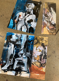 Melbourne artist Rebecca Jones - Artwork - Painting - Blue Matter (The creative process 3: From drawing to painting)