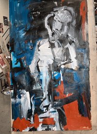 Melbourne artist Rebecca Jones - Artwork - Painting - Blue Matter (The creative process 4: From drawing to painting)