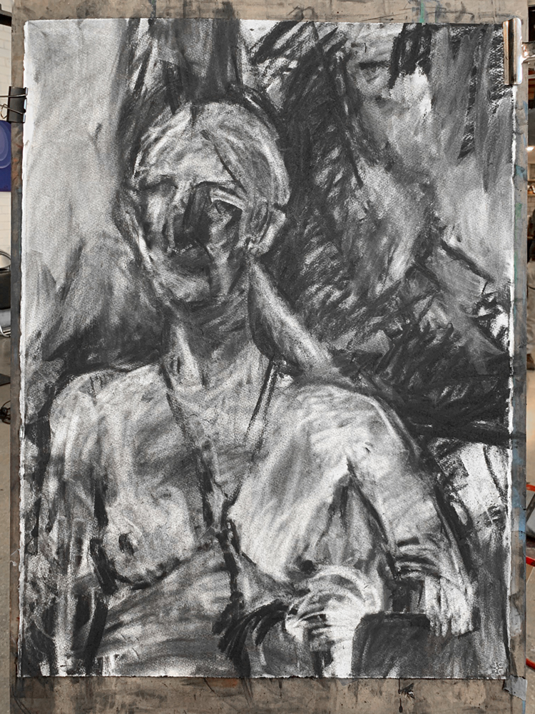 Melbourne artist Rebecca Jones - Artwork - Painting - Blue Matter (The creative process 1: From drawing to painting)