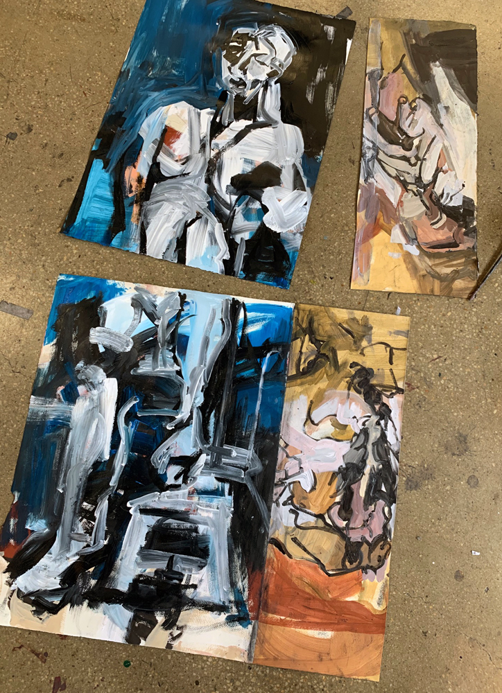 Melbourne artist Rebecca Jones - Artwork - Painting - Blue Matter (The creative process 3: From drawing to painting)