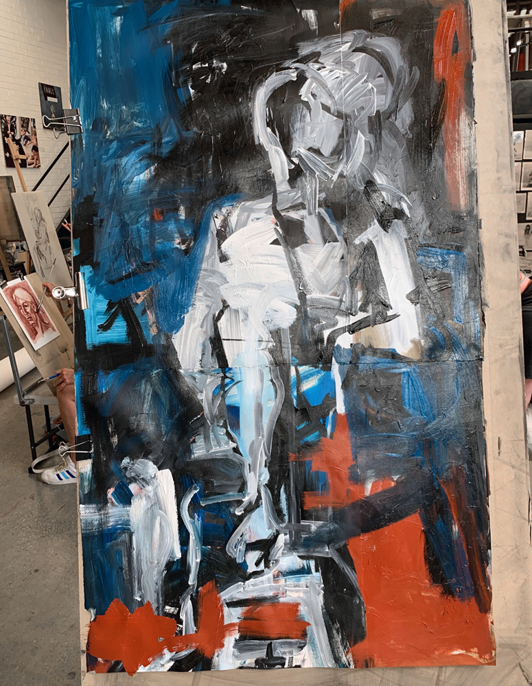 Melbourne artist Rebecca Jones - Artwork - Painting - Blue Matter (The creative process 4: From drawing to painting)