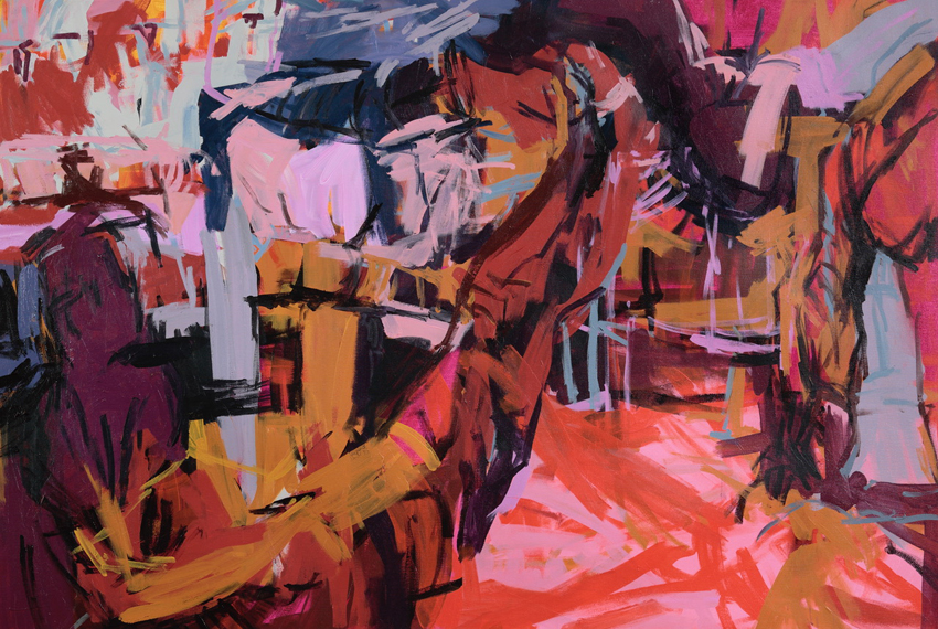 Melbourne artist Rebecca Jones - Artwork - Painting - Magenta and Gold